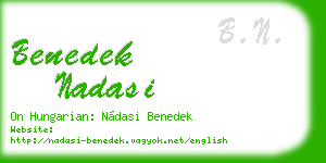 benedek nadasi business card