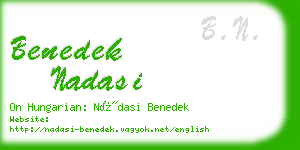 benedek nadasi business card